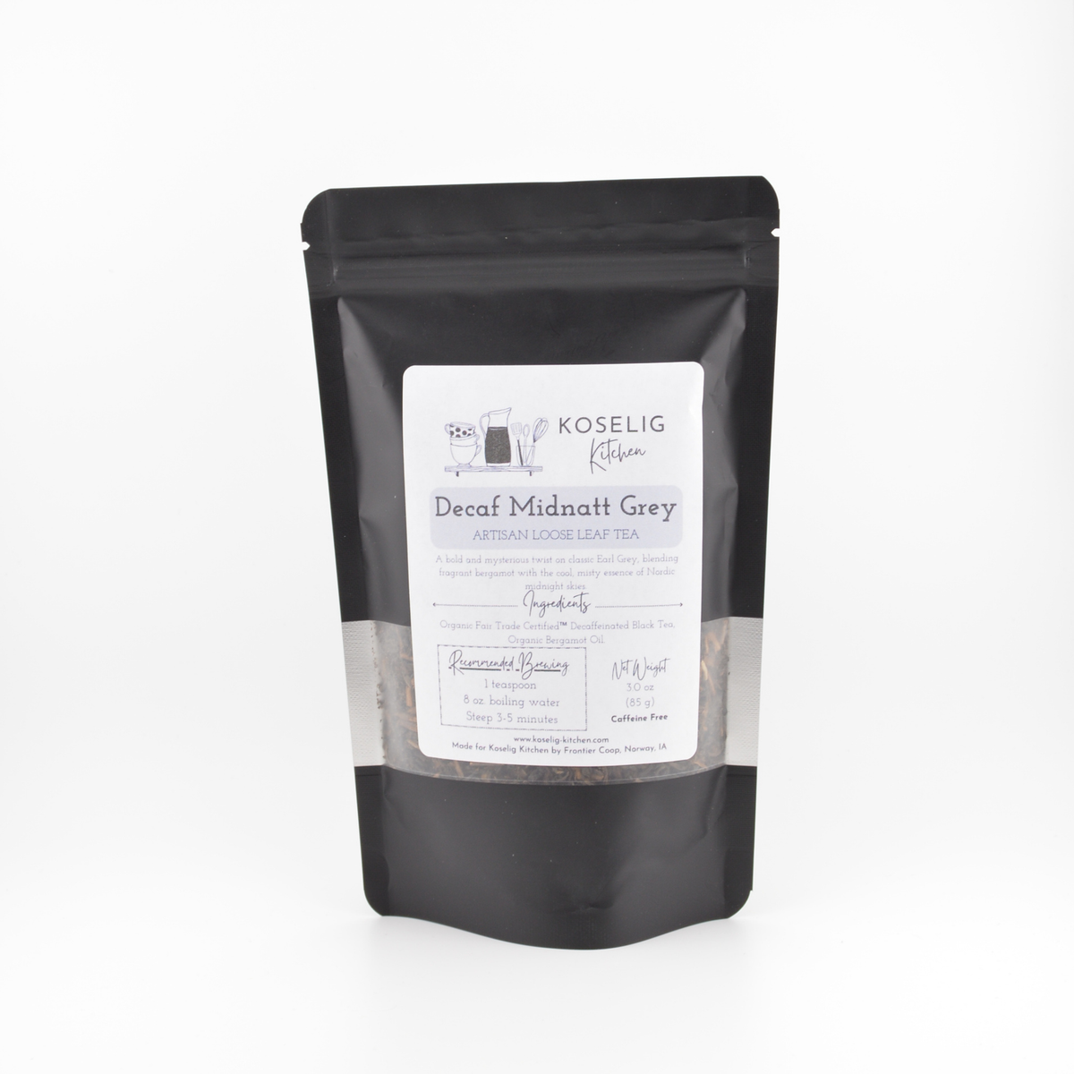 Decaf Midnatt Grey Loose Leaf Tea