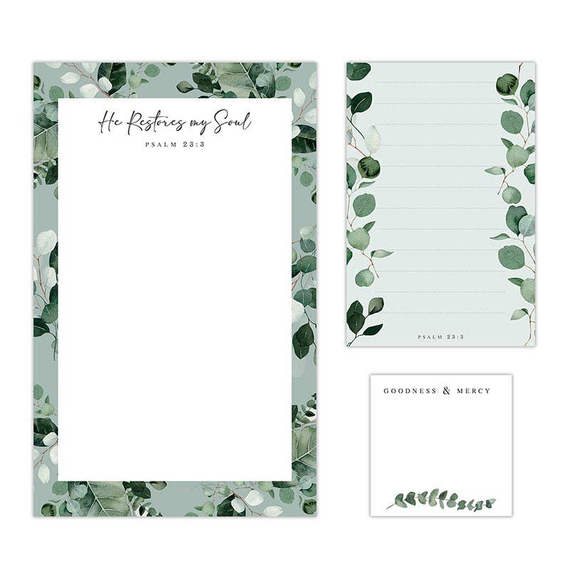 Notepad Set - He Restores My Soul